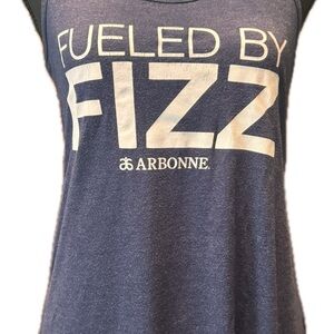 Bella Canvas Navy Tank with Bold White "FUELED BY FIZZ" Graphic